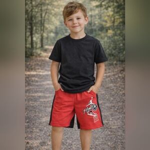 Red and black Jordan shorts